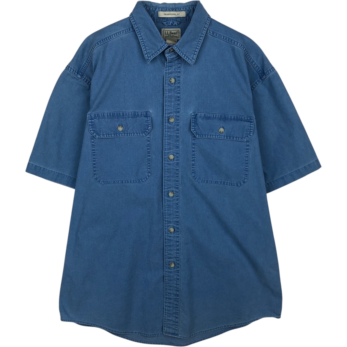 古着 90~00年代 エルエルビーン L.L.Bean TRADITIONAL FIT 半袖 コットンシャツ メンズM相当 ヴィンテージ/eaa478062