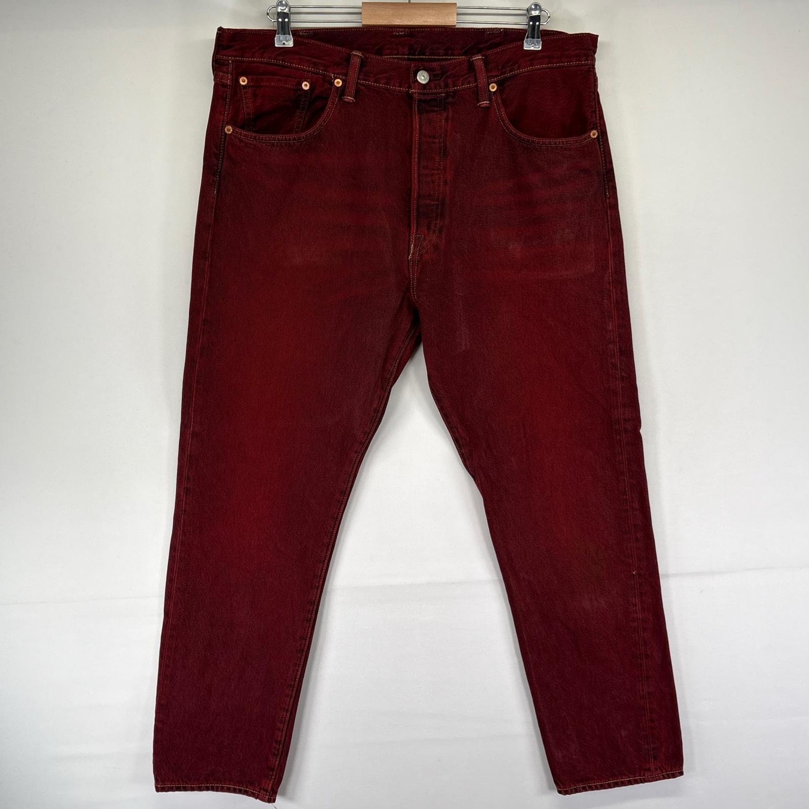 古着 リーバイス Levi's デニム パンツ 501CT カラー テーパード ジーパン ボタンフライ 大きいサイズ W38 L30  レッド系 メンズ