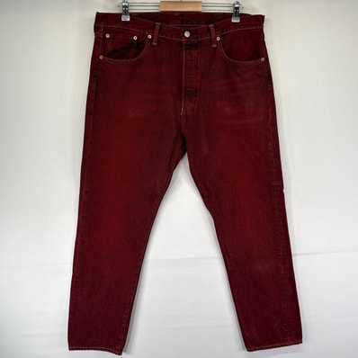 古着 リーバイス Levi's デニム パンツ 501CT カラー テーパード ジーパン ボタンフライ 大きいサイズ W38 L30 レッド系 メンズ