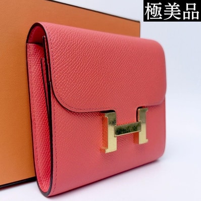 【極美品】HERMES エルメス コンスタンス コンパクト ヴォーエプソン 二つ折り財布 C刻印