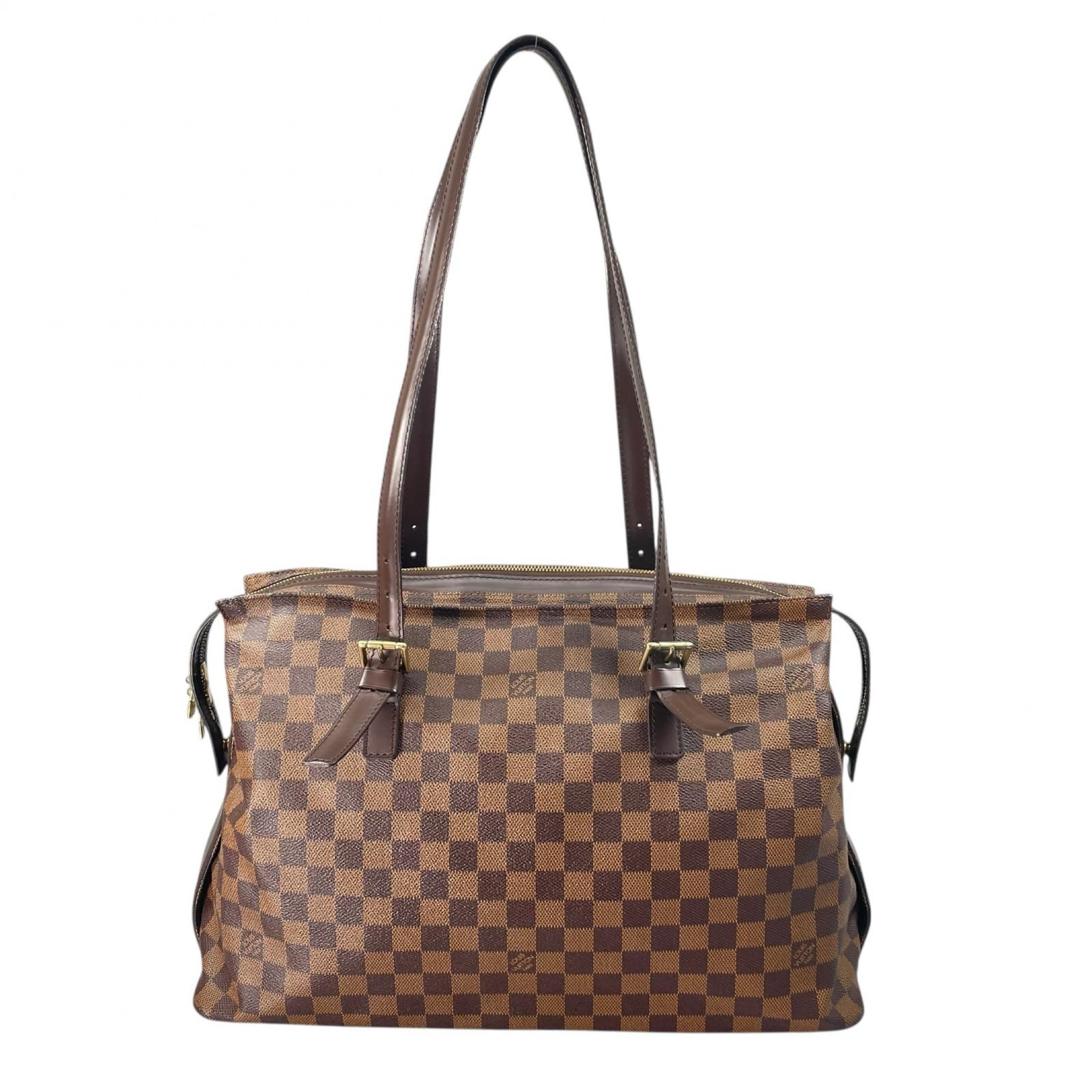 LOUIS VUITTON ルイ・ヴィトン ダミエ チェルシー N51119 トートバッグ ダミエキャンバス ブラウン レディース【中古】