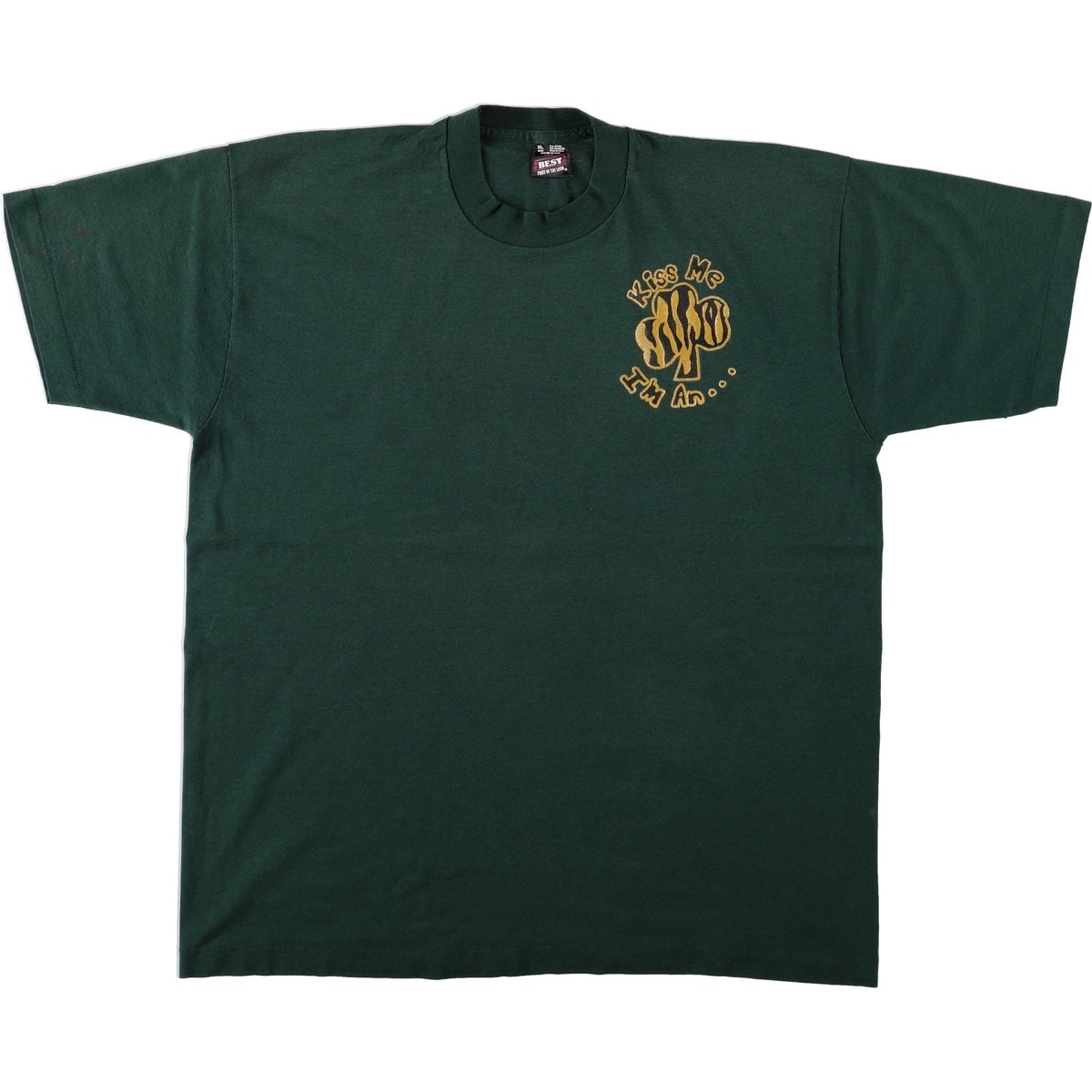 古着 90年代 フルーツオブザルーム FRUIT OF THE LOOM BEST Irish Tiger シャムロック メッセージプリントTシャツ USA製 メンズXL相当 ヴィンテージ/eaa663996