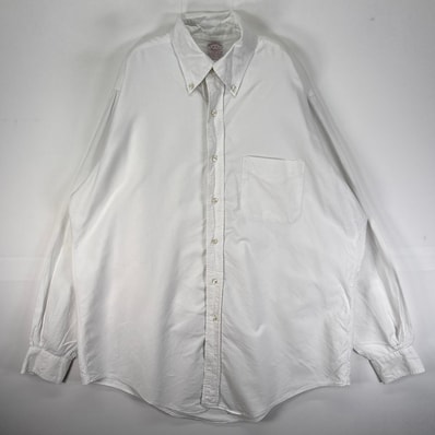 古着 90's/90年代 ヴィンテージ ブルックスブラザーズ Brooks Brothers 長袖シャツ ボタンダウン Makers L ホワイト系 無地 メンズ