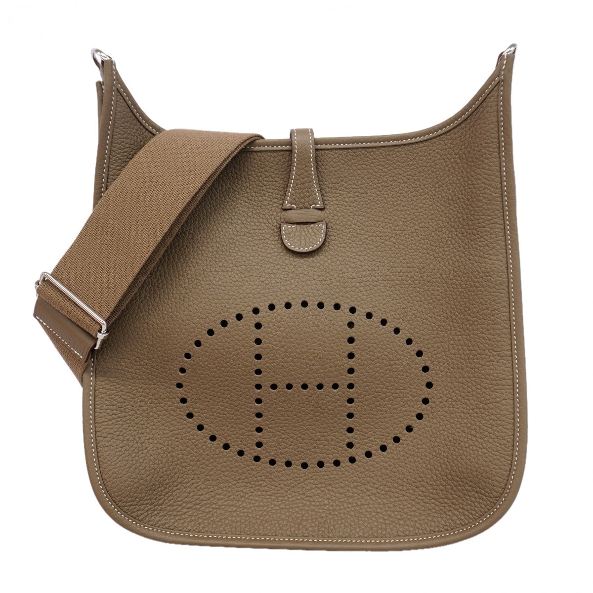 【6gd4953】エルメス ショルダーバッグ エヴリン3PM トリヨンクレマンス エトゥープ シルバー金具 K刻印【中古】レディース