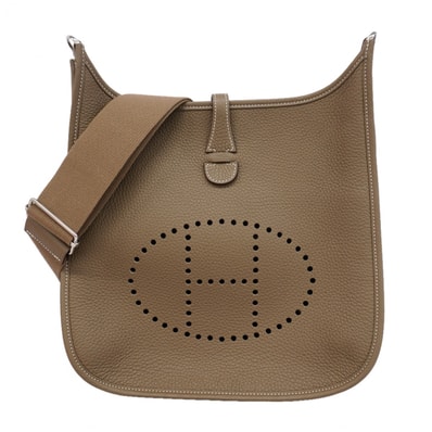 【6gd4953】エルメス ショルダーバッグ エヴリン3PM トリヨンクレマンス エトゥープ シルバー金具 K刻印【中古】レディース