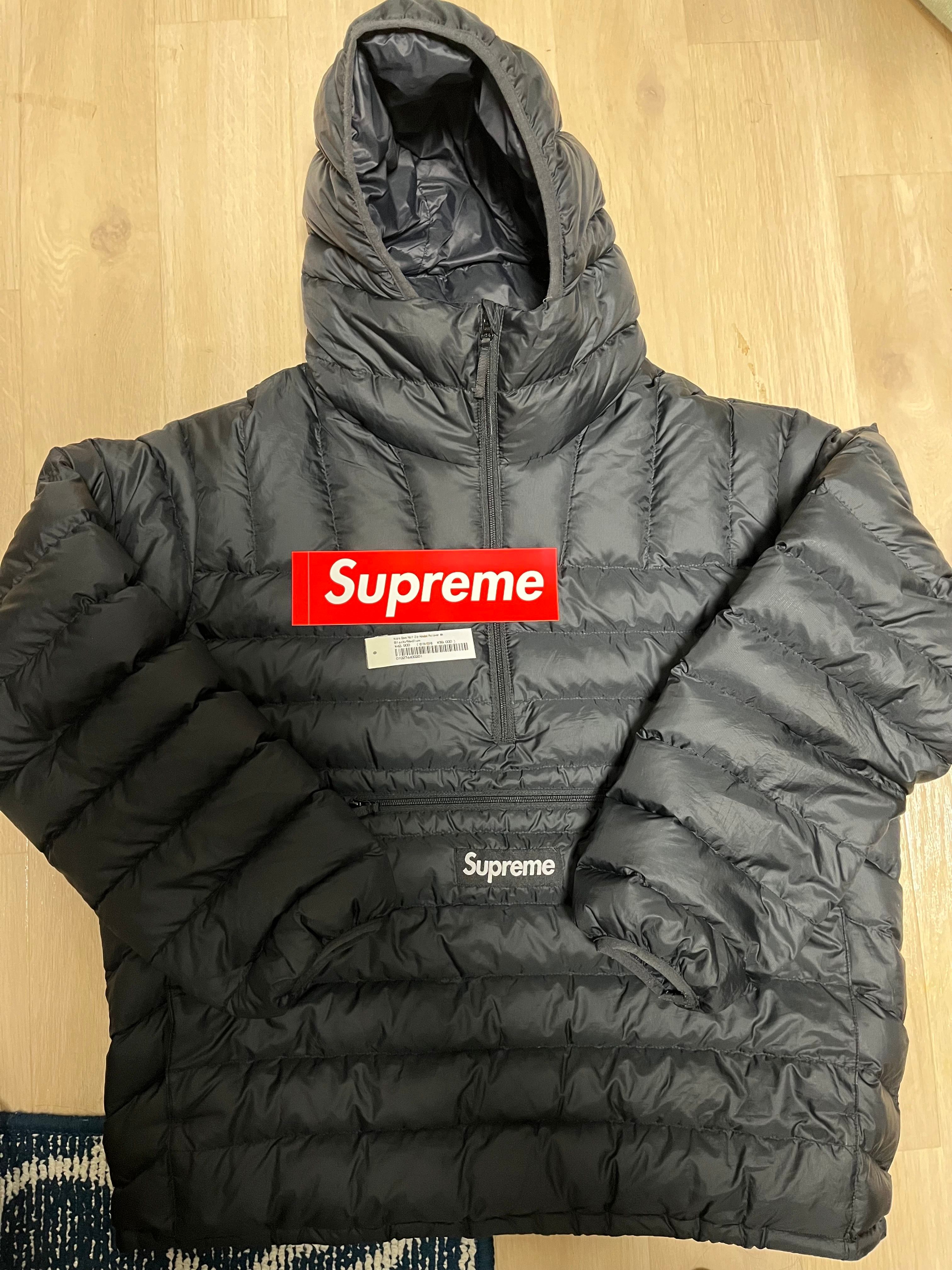 Supreme マイクロダウンジャケット　Mサイズ　黒 Supreme】Micro Down Half Zip Hooded Pullover Black 25FW (Supreme