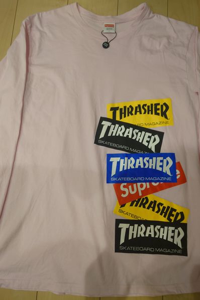 Supreme / Thrasher® Multi Logo L/S Tee "Light Pink"