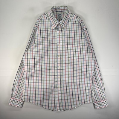 古着 ブルックスブラザーズ Brooks Brothers 長袖シャツ ボタンダウン L ホワイト系 チェック メンズ