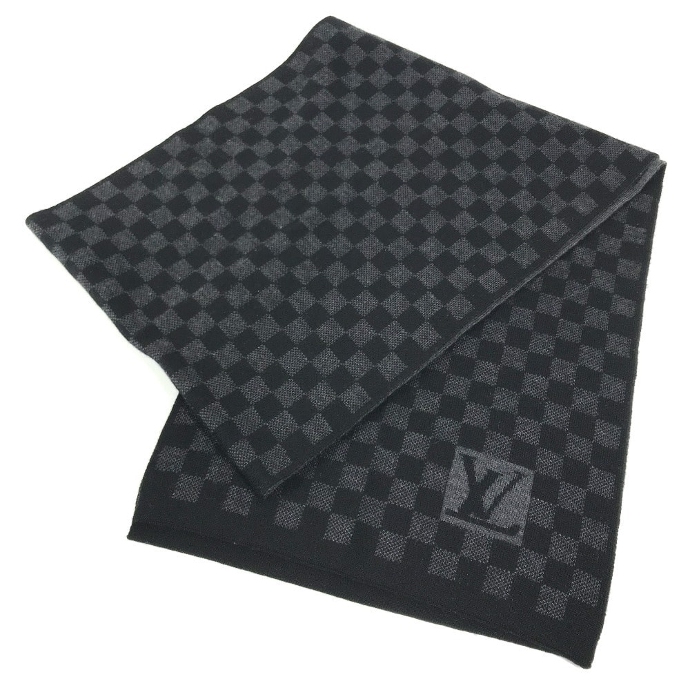 ルイヴィトン LOUIS VUITTON エシャルププティダミエ M70030  ダミエグラフィット メンズマフラー アクセサリー マフラー ウール ブラック