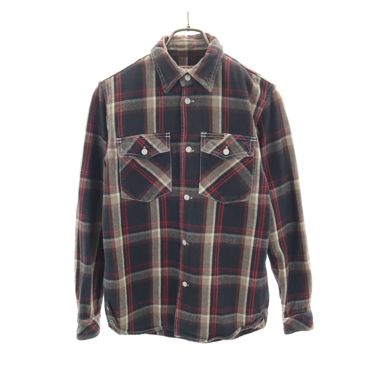 HYSTERIC GLAMOUR ヒステリックグラマー 日本製 チェック柄 長袖 ヘビーウェイト シャツ S ブラック