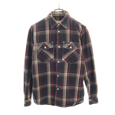 HYSTERIC GLAMOUR ヒステリックグラマー 日本製 チェック柄 長袖 ヘビーウェイト シャツ S ブラック