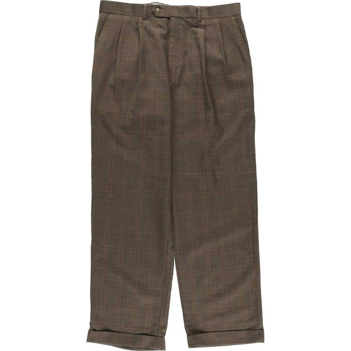 古着 90年代 ラルフローレン Ralph Lauren RALPH グレンチェック ツータック ウールパンツ スラックス メンズw35相当 ヴィンテージ/eaa611832