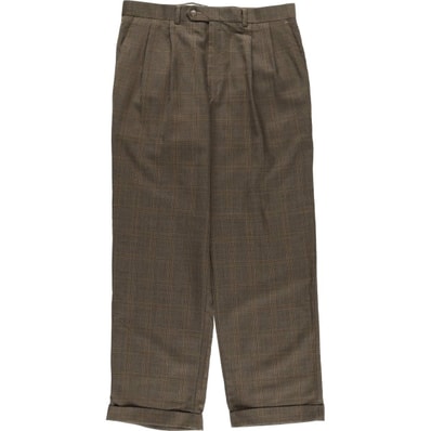 古着 90年代 ラルフローレン Ralph Lauren RALPH グレンチェック ツータック ウールパンツ スラックス メンズw35相当 ヴィンテージ/eaa611832