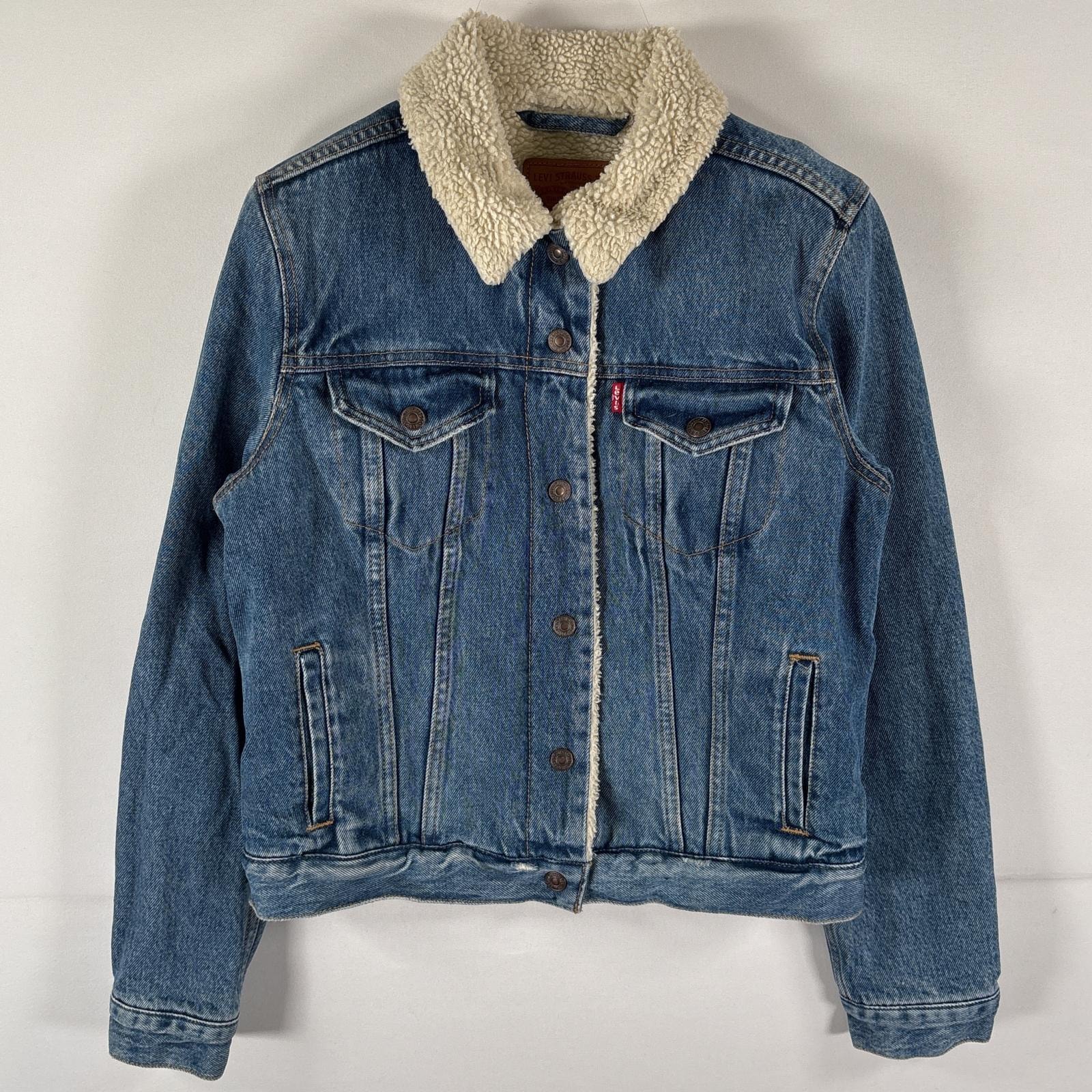 古着 リーバイス Levi's デニムジャケット スナップボタン 裏地ボア ブルーデニム ジージャン Gジャン S  ブルー系 レディース