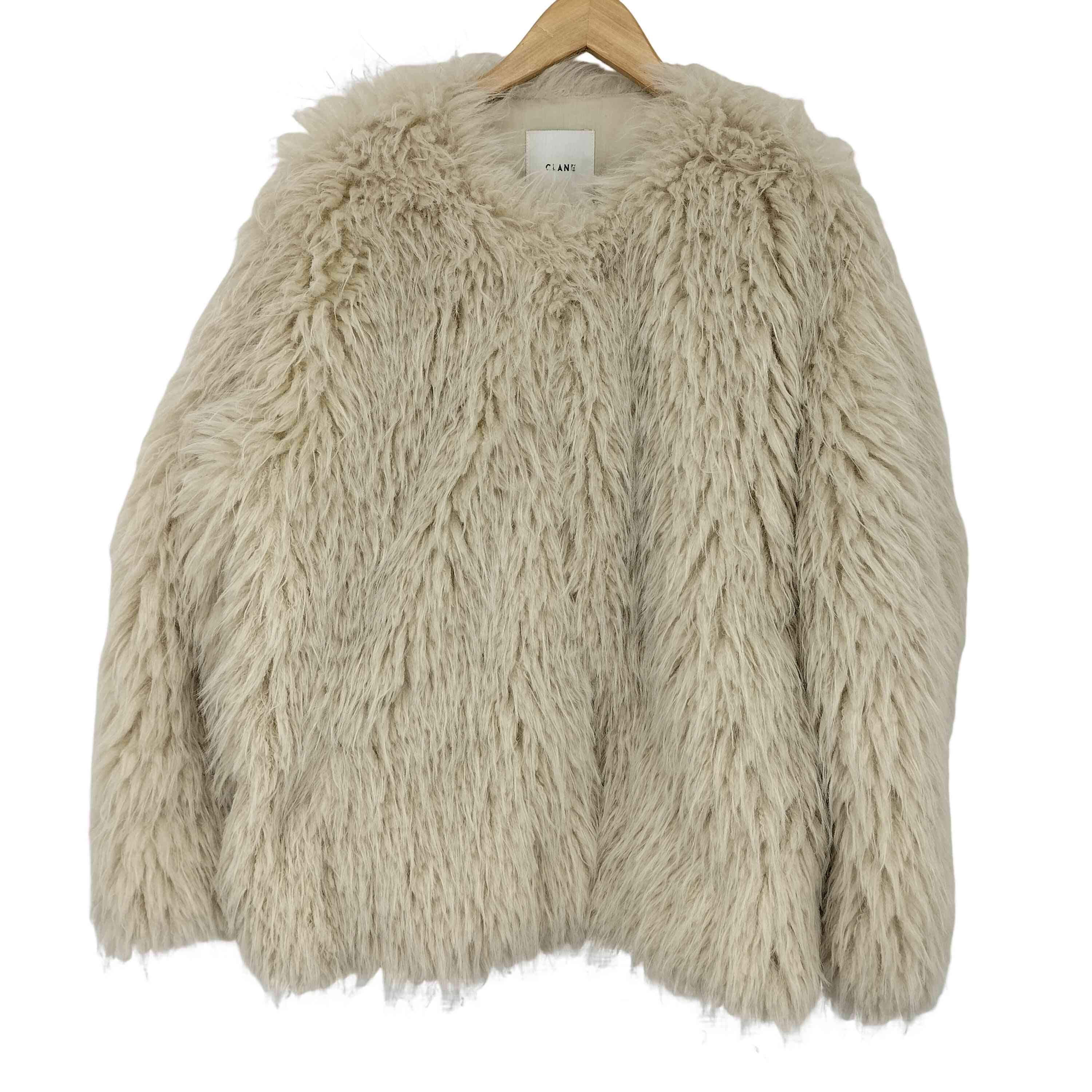 NO COLLAR VOLUME ECO FUR COAT【1142237667096】