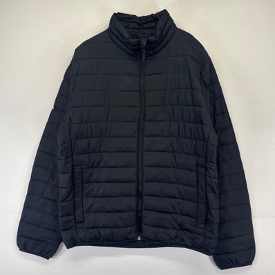 古着 ギャップ GAP ジャケット フルジップ ブルゾン キルティング 中綿 M ブラック系 無地 メンズ