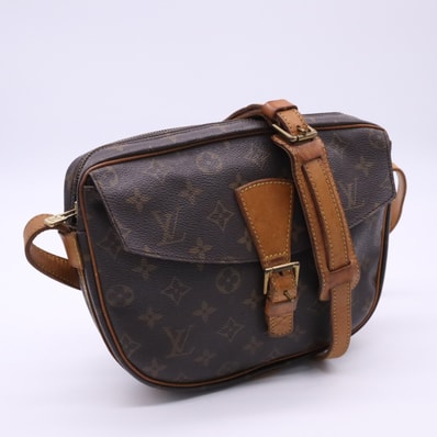 LOUIS VUITTON ルイ・ヴィトン モノグラム ジュヌフィーユGM M51225 ショルダーバッグ ブラウン ベージュ コーティングキャンバス レザー レディース