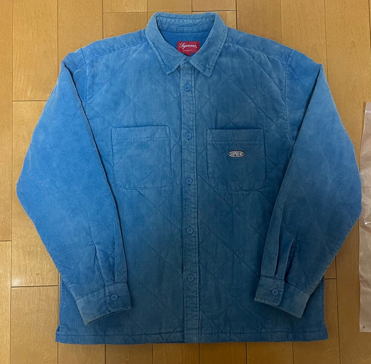 Supreme Quilted Corduroy Shirt "Slate Blue"