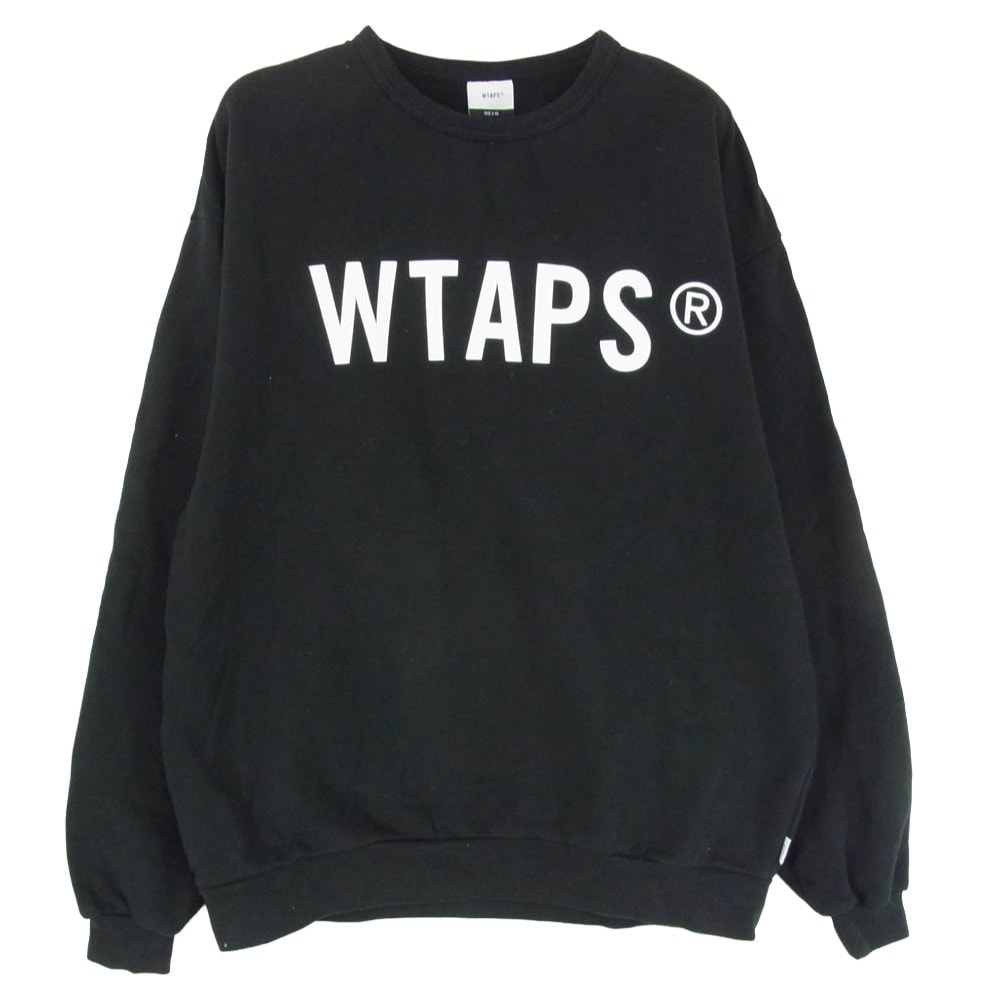 WTAPS ダブルタップス スウェット 202ATDT-CP01S WTVUA ロゴ プリント クルーネック スウェット ブラック系 X05【中古】