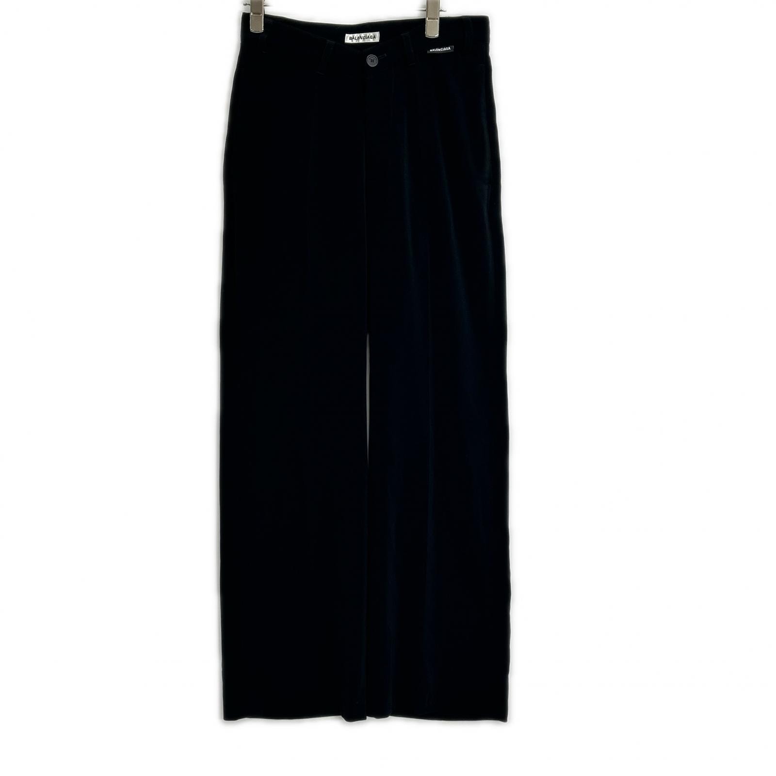 バレンシアガ 18SS 571621 ブラック タックパンツ 36