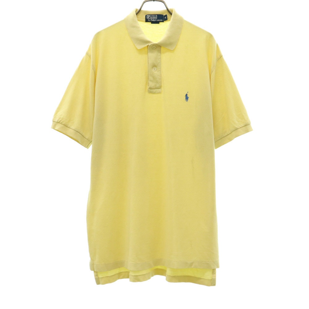 Polo by Ralph Lauren ポロバイラルフローレン ワンポイント 半袖 ポロシャツ M イエロー系 ロゴ刺繍