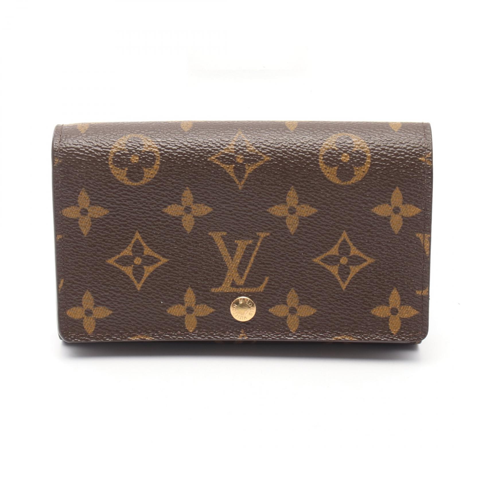 ルイ・ヴィトン LOUIS VUITTON ポルトモネ ビエ トレゾール 二つ折り財布 財布 レザー PVC モノグラム レディース ブラウン系 M61730 【中古】