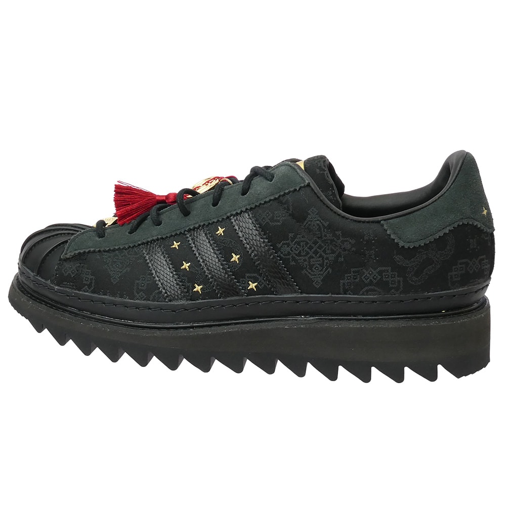 adidas アディダス スニーカー JR5114 CLOT クロット SUPERSTAR LNY CORE スーパースター ルナニューイヤー ローカット スニーカー ブラック系 30cm【新古品】【未使用】【中古】