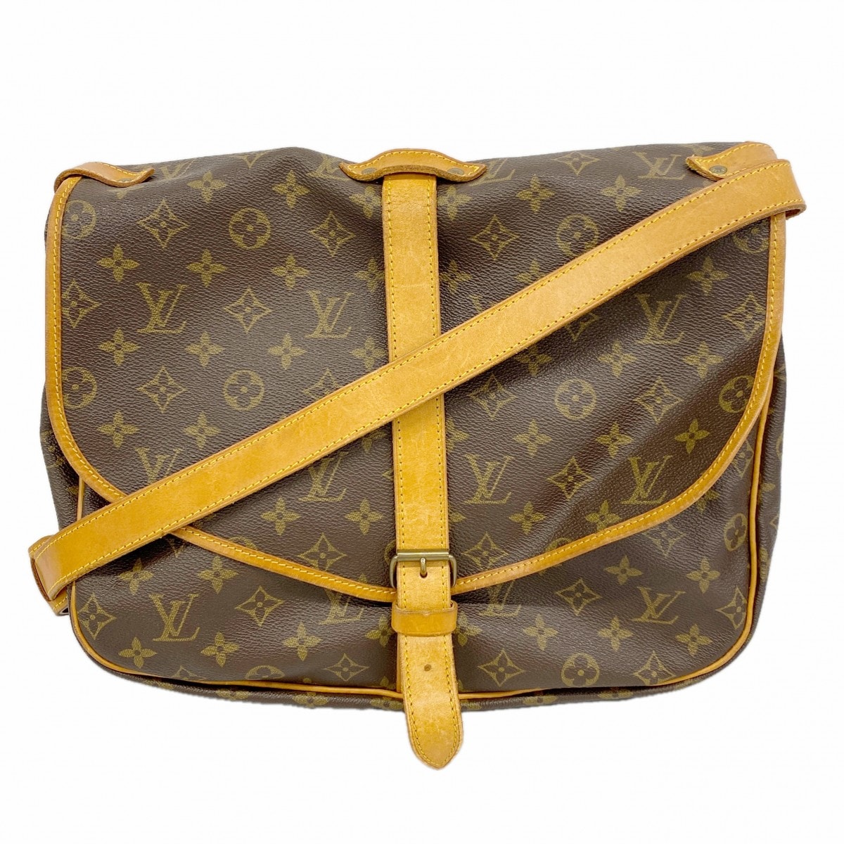 【6dc2971】ルイヴィトン ショルダーバッグ モノグラム ソミュール35 M42254 ブラウン【中古】レディース