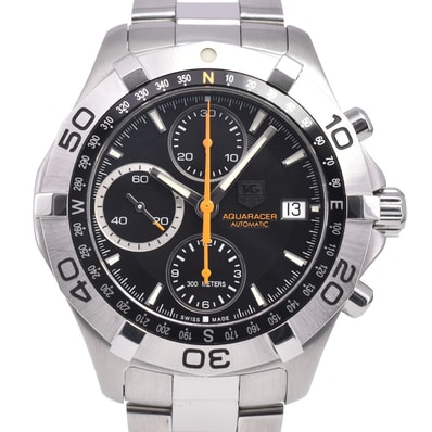 タグホイヤー TAG HEUER CAF2113.BA0809 アクアレーサー クロノグラフ デイト ブラック 自動巻き メンズ 良品 腕時計 E#149835
