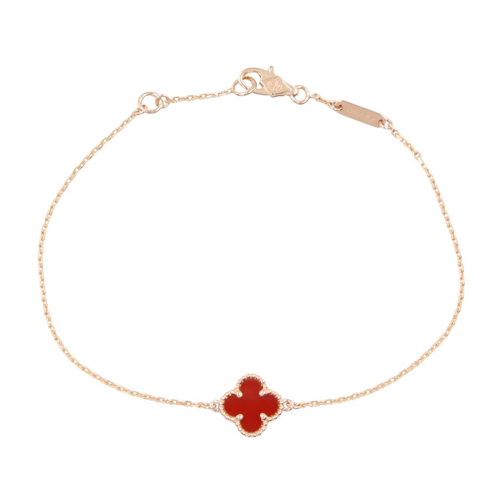 ヴァンクリーフ&アーペル Van Cleef & Arpels スウィートアルハンブラ カーネリアン ブレスレット ブレスレット アクセサリー K18PG(ピンクゴールド) カーネリアン レディース ゴールド系 / レッド系 VCARN59K00