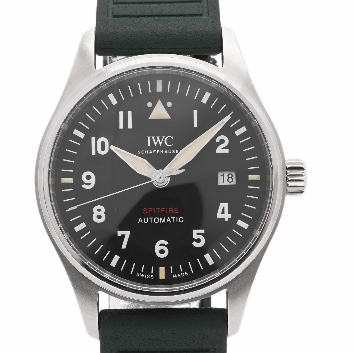 ★SALE【6whd0310】IWC アイダブリューシー シャフハウゼン パイロット ウォッチ オートマティック スピットファイア IW326801 黒文字盤【中古】腕時計 メンズ