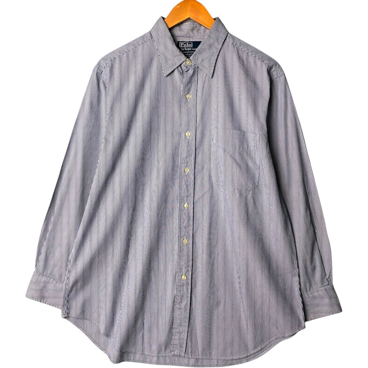 古着 ラルフローレン Ralph Lauren POLO by Ralph Lauren ANDREW CLASSIC FIT 長袖 ストライプシャツ メンズL相当/eaa584218