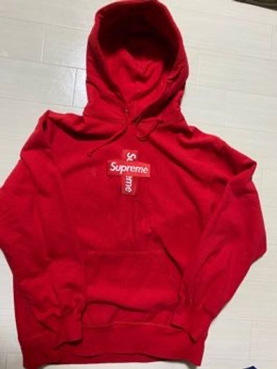 Supreme Cross Box Logo Hooded Sweatshirt "Red"
