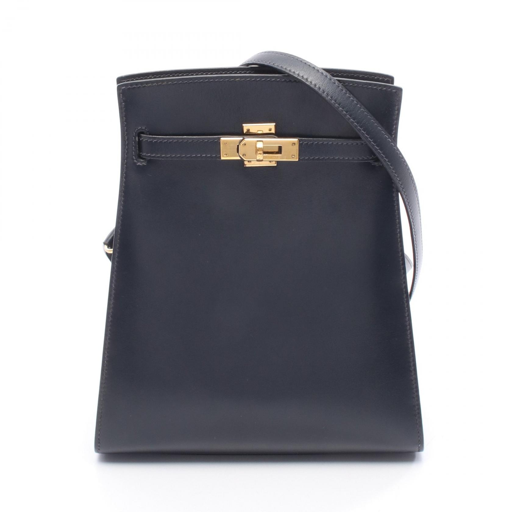 エルメス HERMES ケリースポーツPM ブルーインディゴ ショルダーバッグ バッグ カーフ(牛革) ボックスカーフ ○S刻印(1989年製造) レディース ネイビー系 011099CC 【中古】