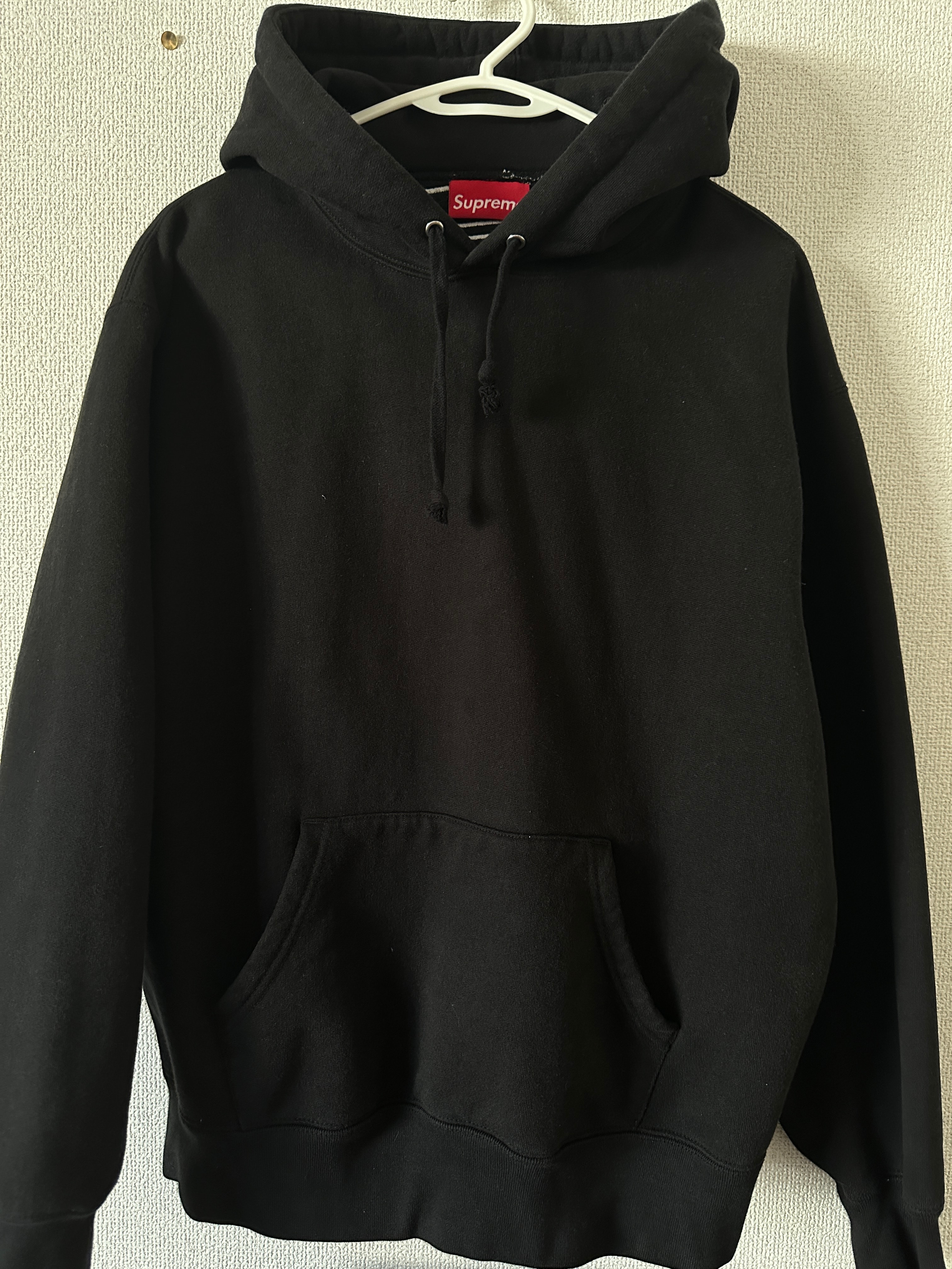 Supreme Satin Applique Hooded Sweatshirt "Black"