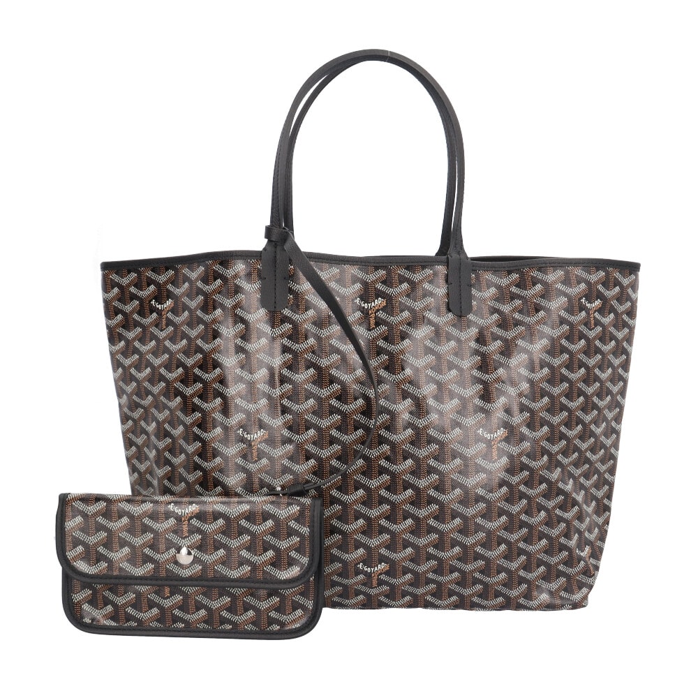 ゴヤール サンルイPM トートバッグ PVCコーティングキャンバス ブラック ユニセックス GOYARD  中古