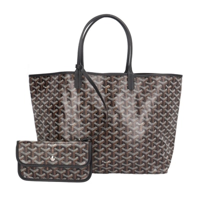 ゴヤール サンルイPM トートバッグ PVCコーティングキャンバス ブラック ユニセックス GOYARD 中古