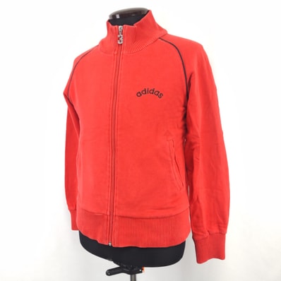 adidas/アディダス★Y2K/ジップアップトレーナー【レディースL/UK12/赤/red】トラックジャケット/ジャージ/アウター/Jacket/vintage◆BJ156-e