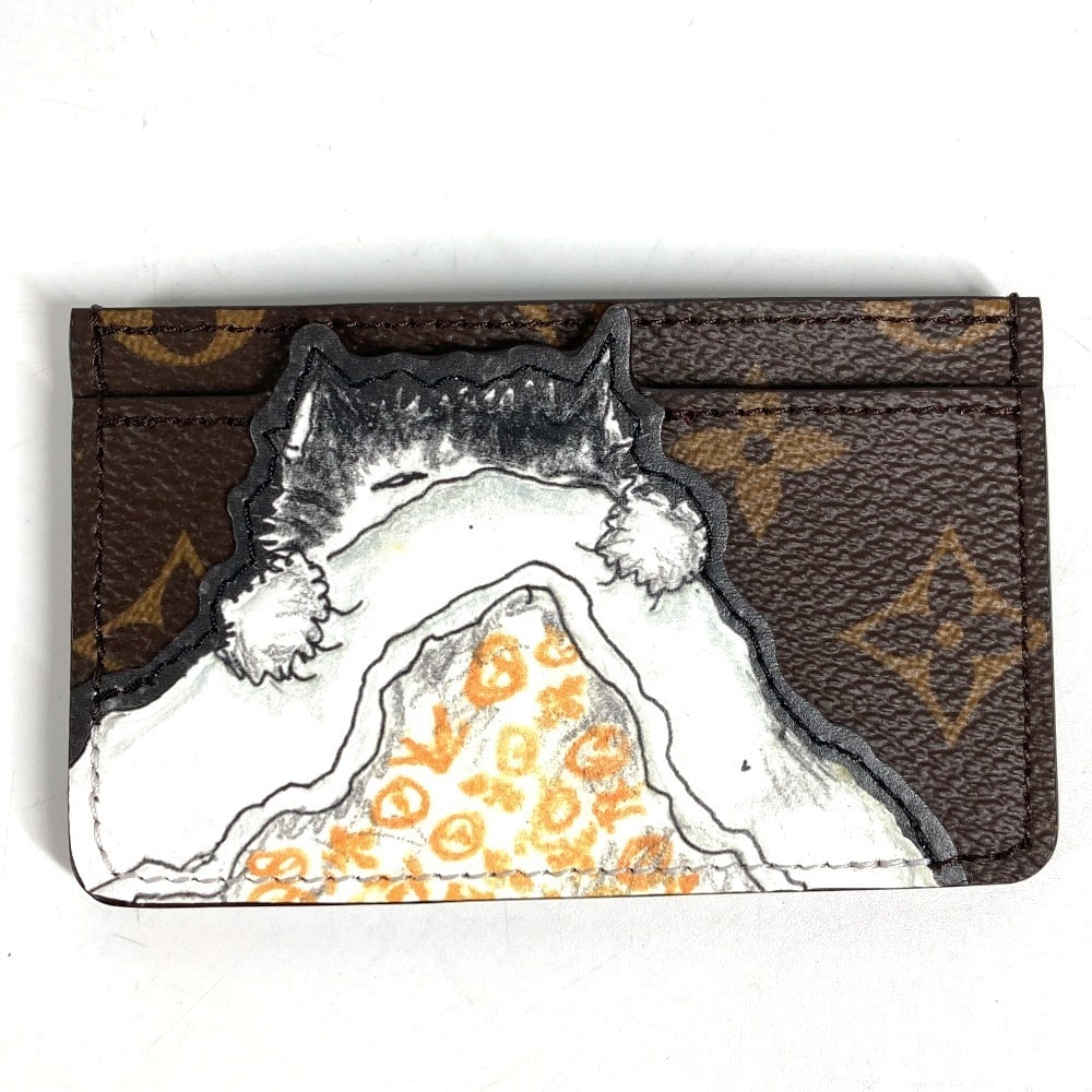 ルイヴィトン LOUIS VUITTON ポルトカルトキャットナップ M15155 モノグラム 猫 ネコ キャット 名刺入れ パスケース カードケース モノグラムキャンバス ブラウン 未使用