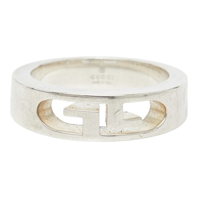 グッチ ダブルG GG リング 指輪 #16 SV925 シルバー レディース GUCCI 【中古】