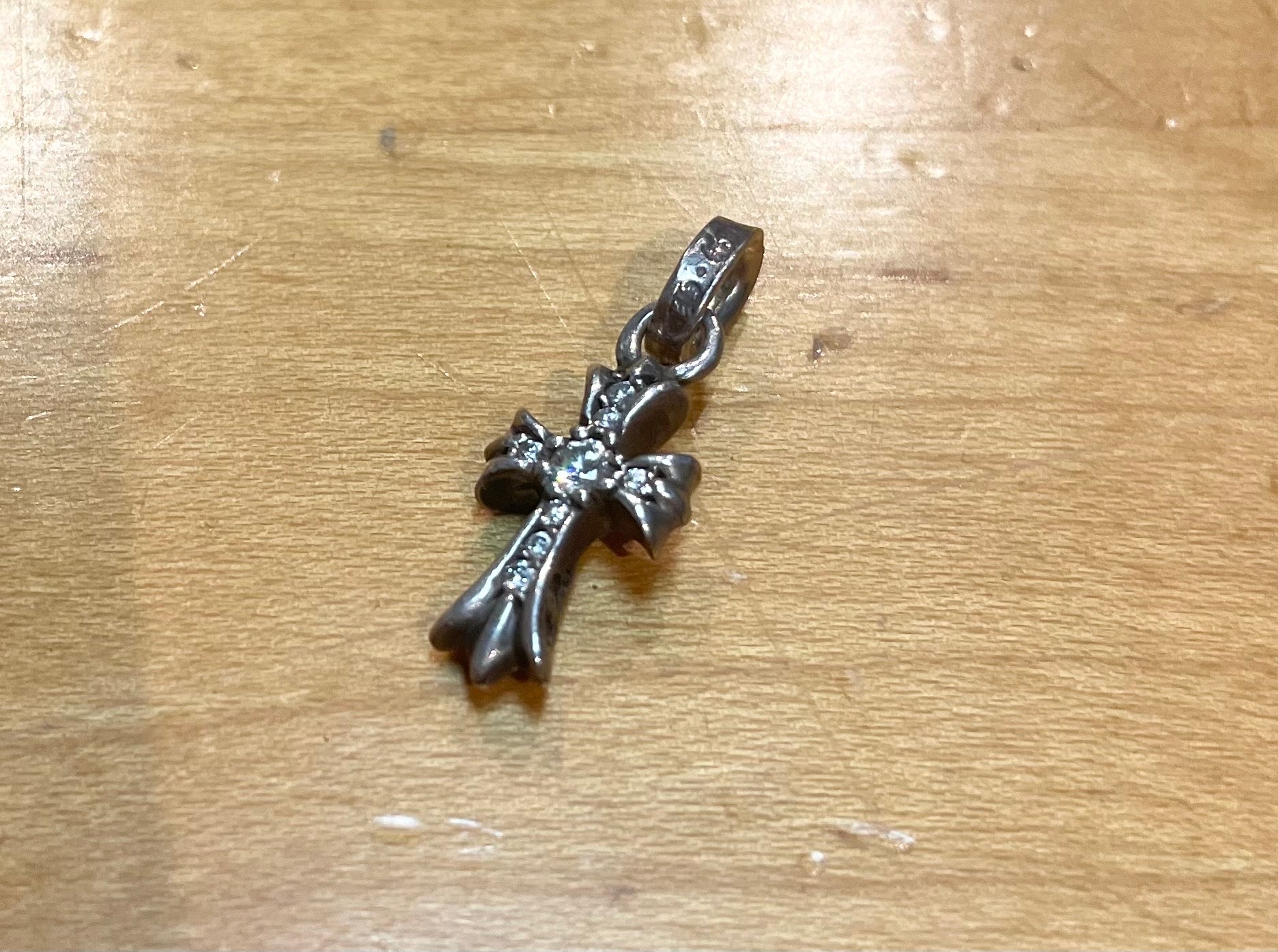 Chrome Hearts Baby Fat Charm Pave Diamond Pendant Top "Silver"