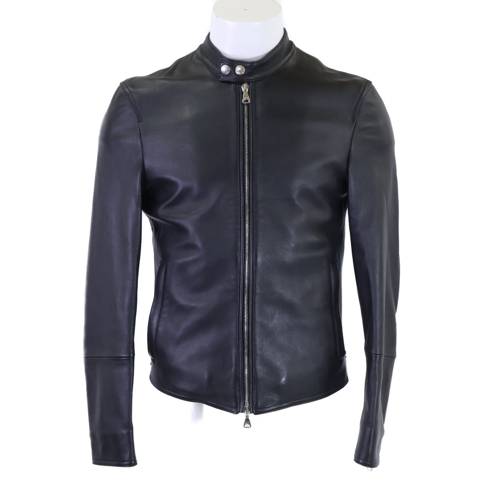 エンメティー x干場義雅【新品同様/国内正規】H UOMO アッカ ウォモ ラムスキン シングルライダースジャケット 42