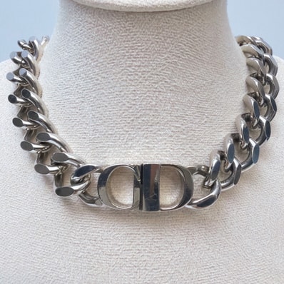 Dior CD ICON Chain Link Necklace "Silver"