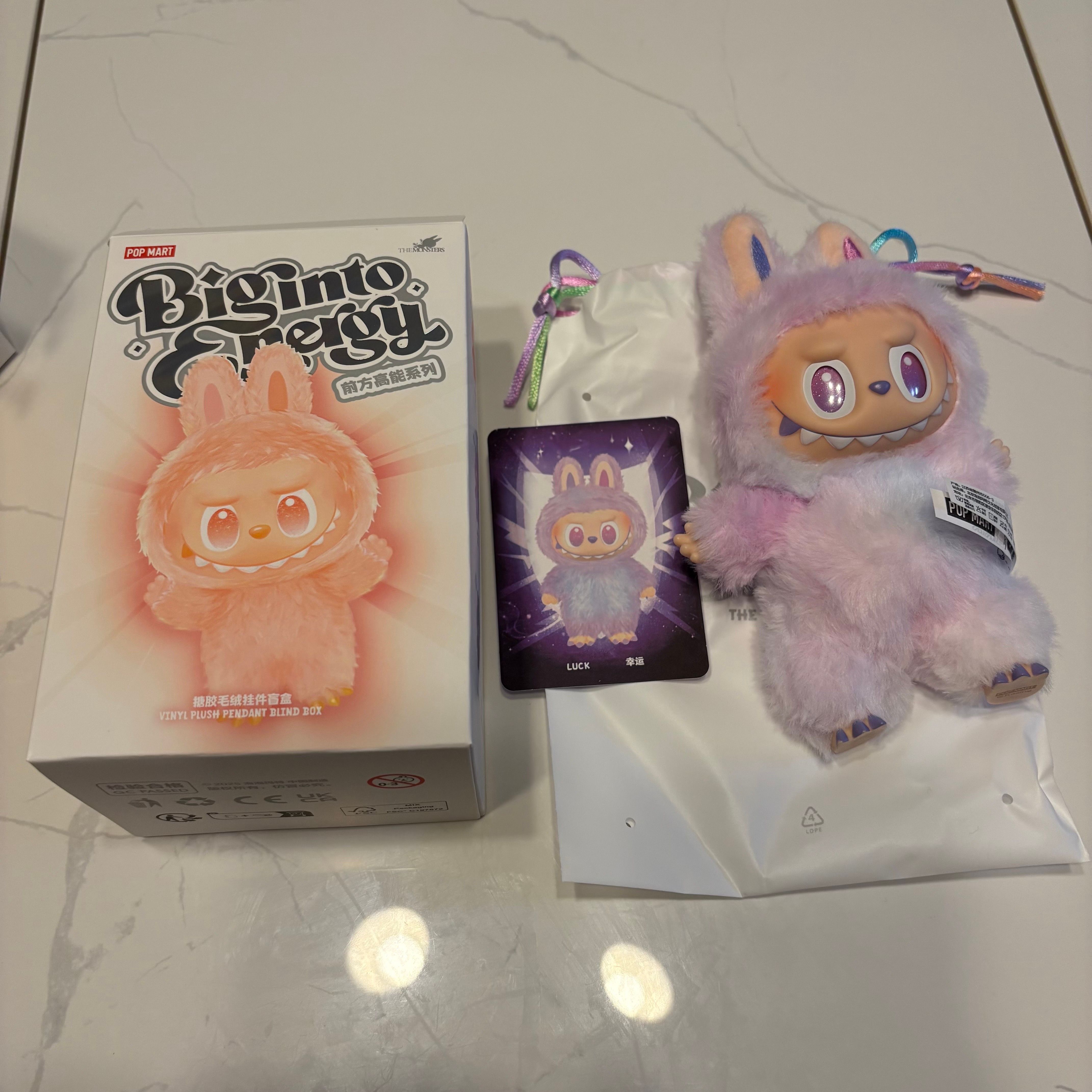 POP MART THE MONSTERS (LABUBU) Big into Energy Series Plush Pendant LUCK