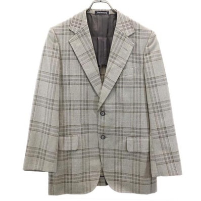 Burberrys バーバリーズ 90s オールド ウール チェック柄 テーラードジャケット 165-90-78 グレー系