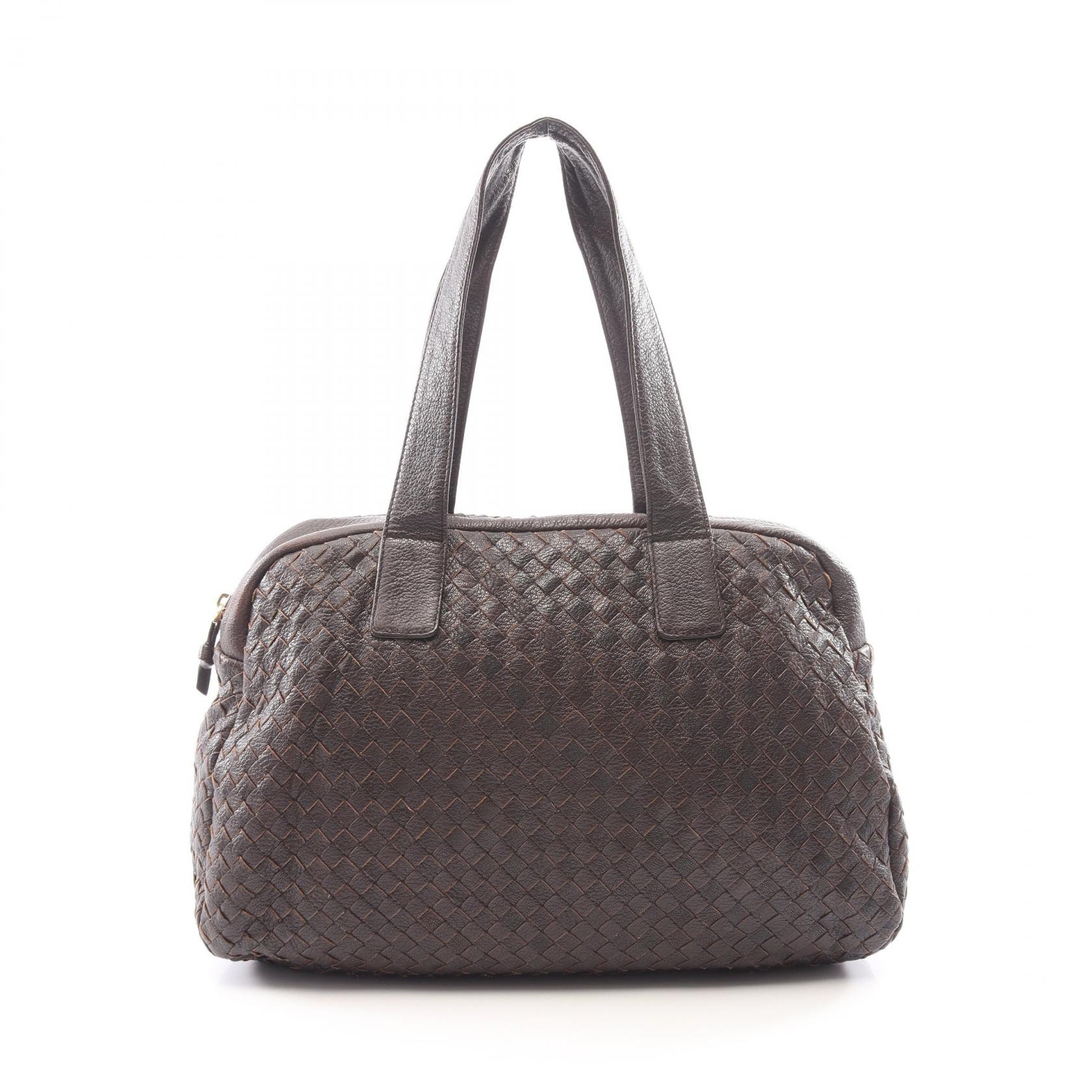 ボッテガヴェネタ BOTTEGA VENETA イントレチャート トートバッグ バッグ レザー レディース ブラウン系 【中古】