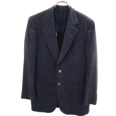 Christian Dior クリスチャンディオール 90s オールド リネンブレンド テーラードジャケット S ネイビー