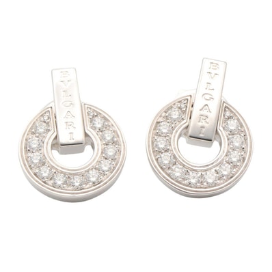 ブルガリ BVLGARI ブルガリブルガリ オープンワーク ダイヤ ピアス ピアス ジュエリー K18WG(ホワイトゴールド) ダイヤモンド レディース クリア系 / シルバー系 【中古】