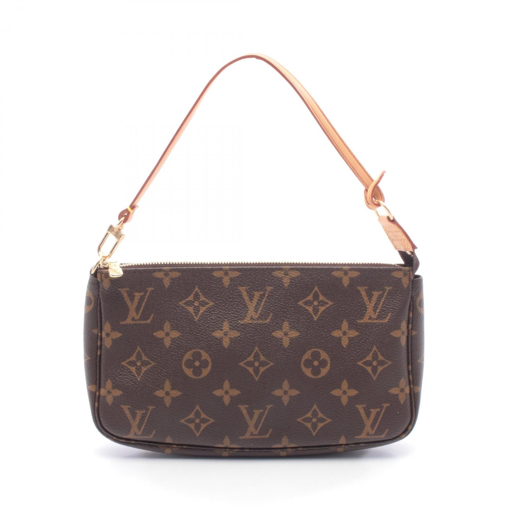 ルイ・ヴィトン LOUIS VUITTON ポシェットアクセソワール ハンドバッグ バッグ PVCコーティングキャンバス レザー モノグラム レディース ブラウン系 M51980 【中古】