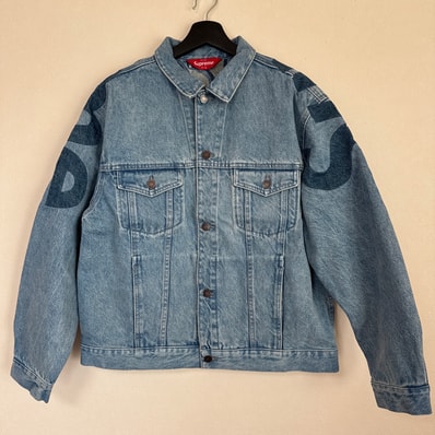 Supreme Inset Logo Denim Trucker Jacket "Blue"